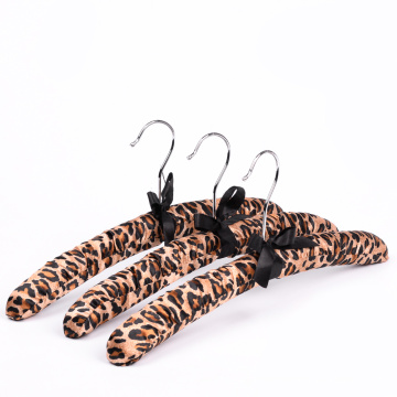 Leopard printing soft satin wedding gress hanger  for display